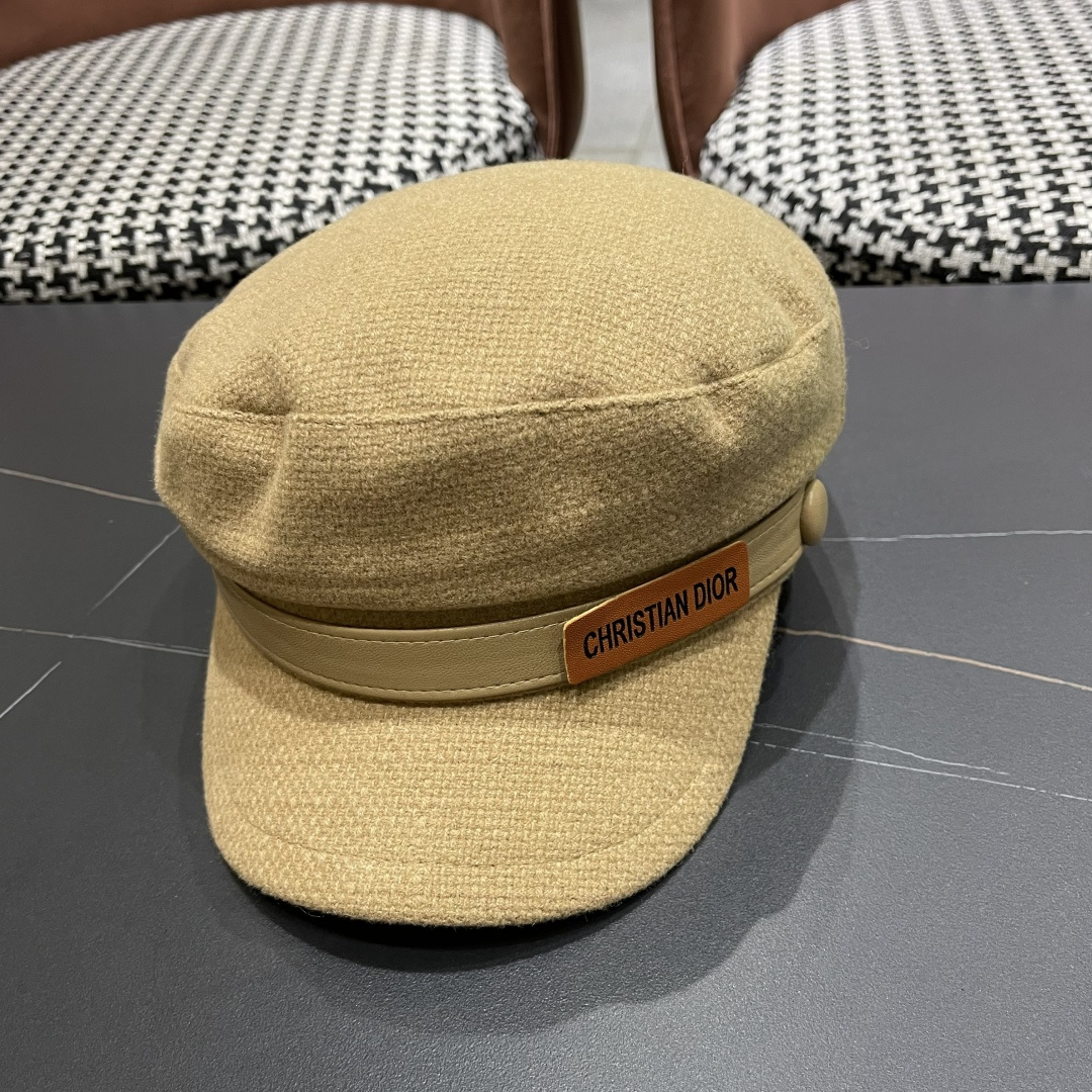  迪奥 韩版贝雷帽女早春新款高级感百搭品脸小八角帽报童画家帽子