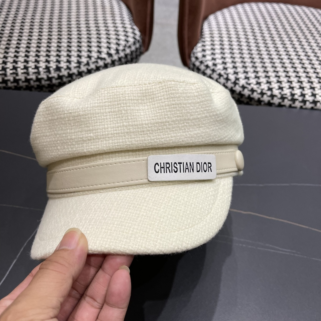  迪奥 韩版贝雷帽女早春新款高级感百搭品脸小八角帽报童画家帽子