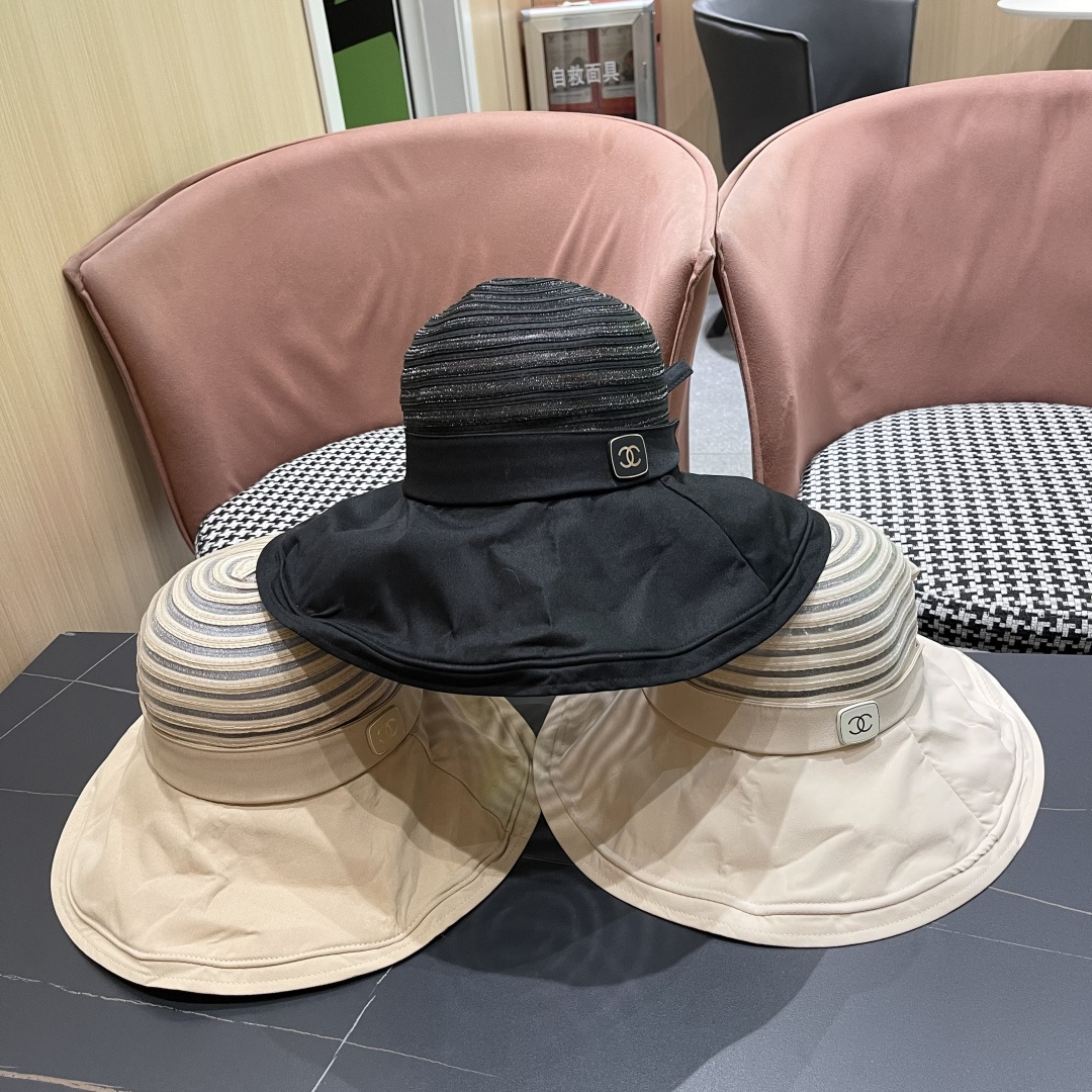 【CHANEL香奈儿】2025新款帽子女夏大帽檐遮阳帽户外可折叠太阳帽时尚防
晒沙滩帽透气凉帽潮