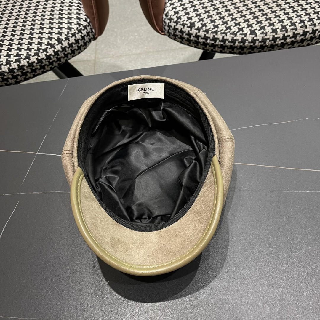  赛琳 2025春秋新款毛呢八角帽子女韩版时尚鸭
舌贝雷帽显脸小文艺画家帽甜美