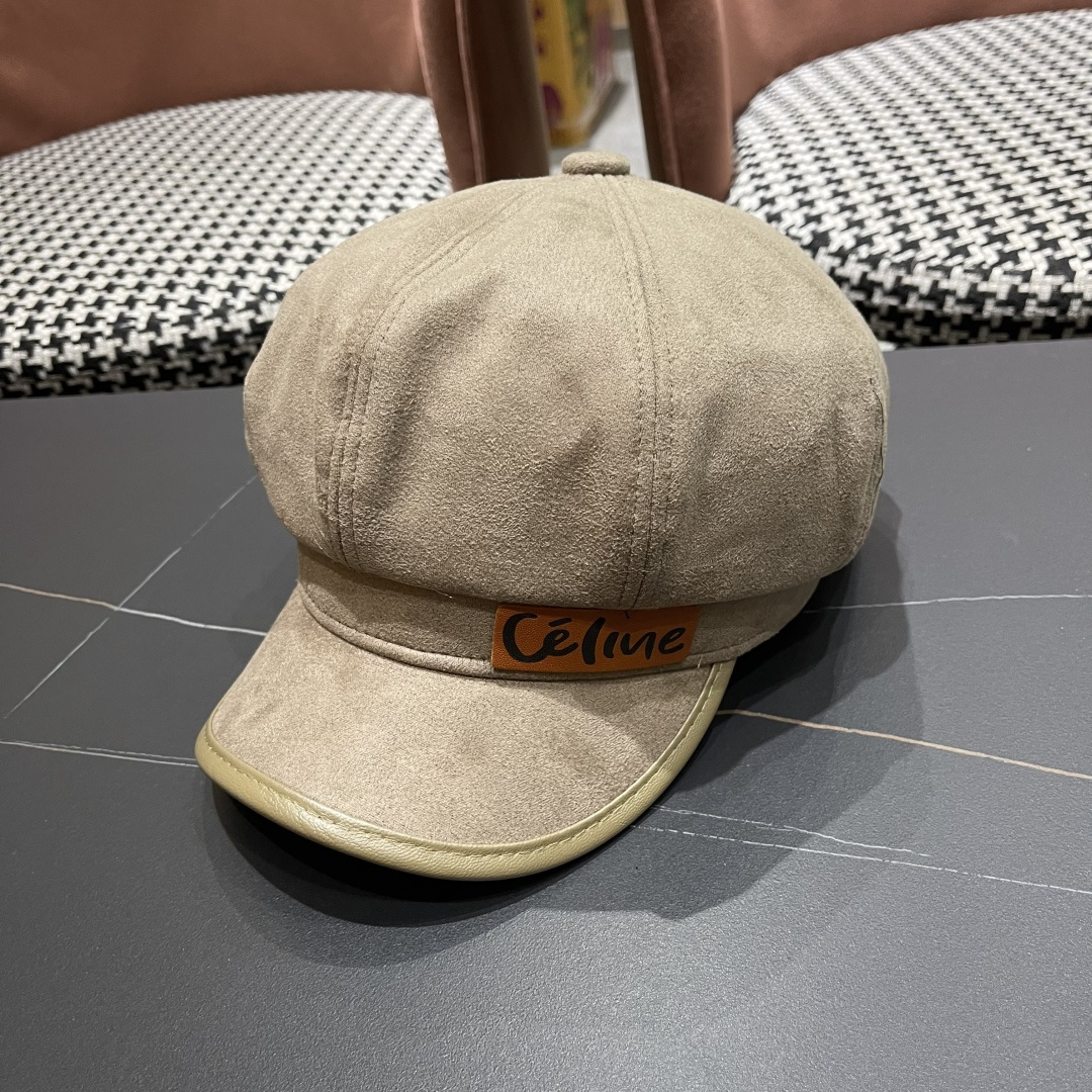  赛琳 2025春秋新款毛呢八角帽子女韩版时尚鸭
舌贝雷帽显脸小文艺画家帽甜美