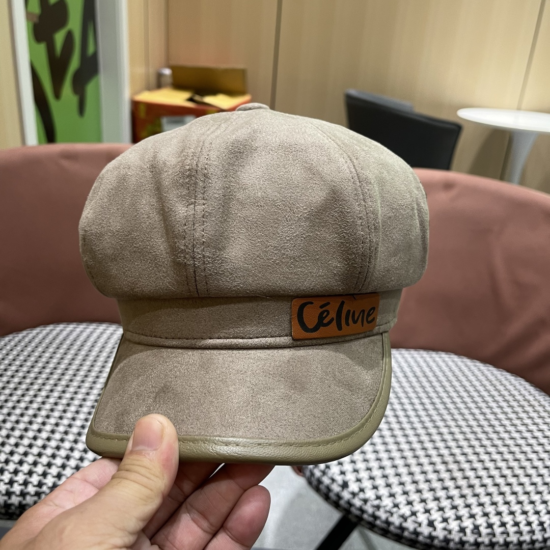  赛琳 2025春秋新款毛呢八角帽子女韩版时尚鸭
舌贝雷帽显脸小文艺画家帽甜美