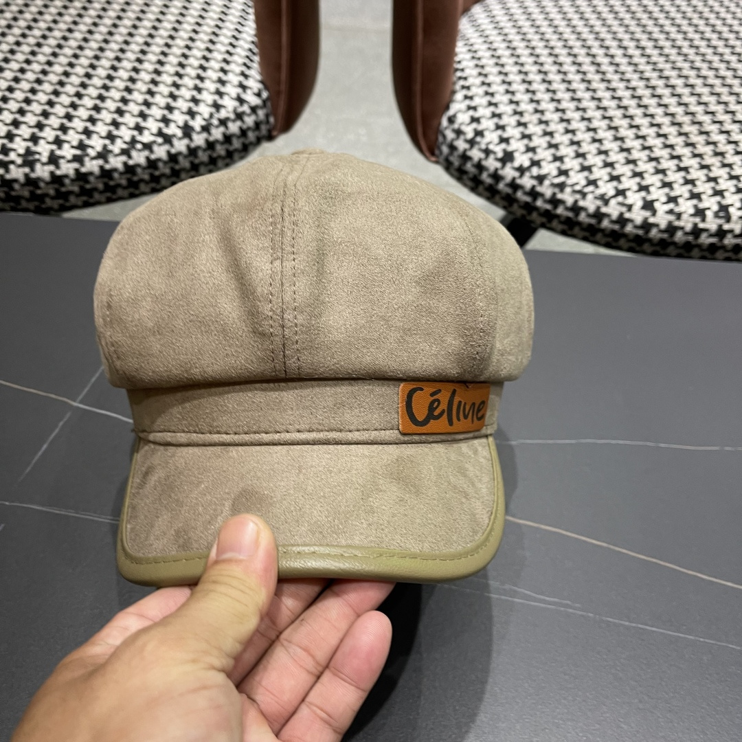  赛琳 2025春秋新款毛呢八角帽子女韩版时尚鸭
舌贝雷帽显脸小文艺画家帽甜美