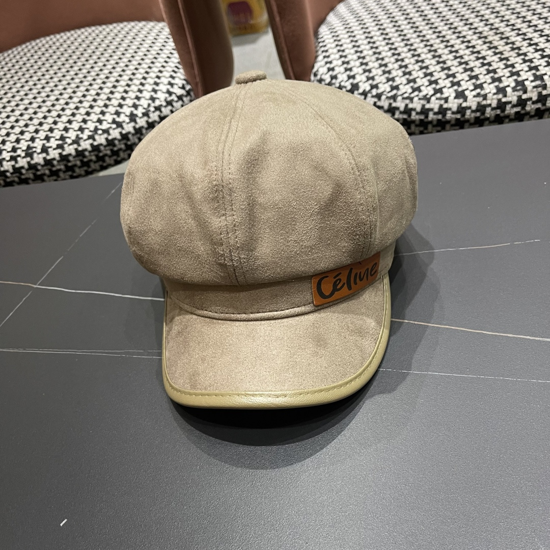  赛琳 2025春秋新款毛呢八角帽子女韩版时尚鸭
舌贝雷帽显脸小文艺画家帽甜美