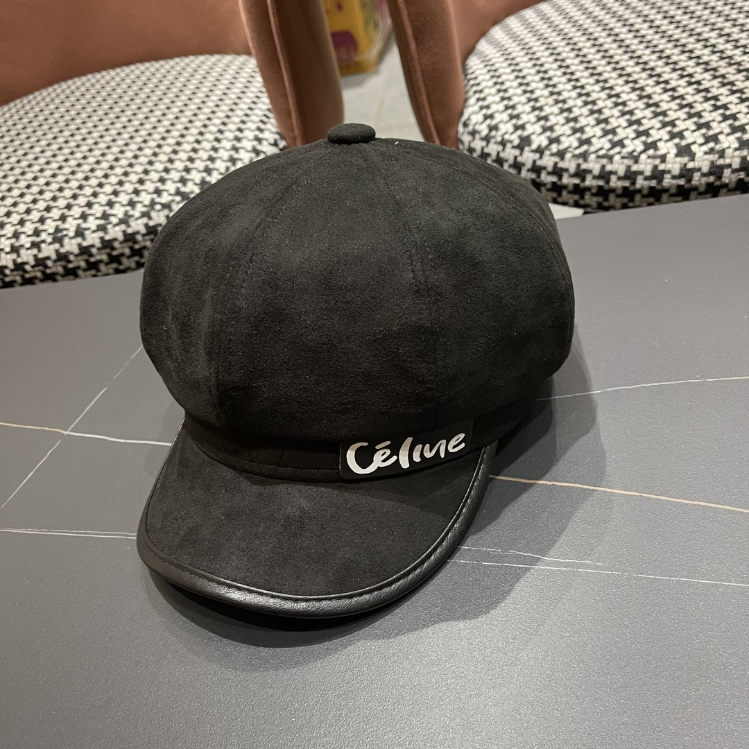  赛琳 2025春秋新款毛呢八角帽子女韩版时尚鸭
舌贝雷帽显脸小文艺画家帽甜美