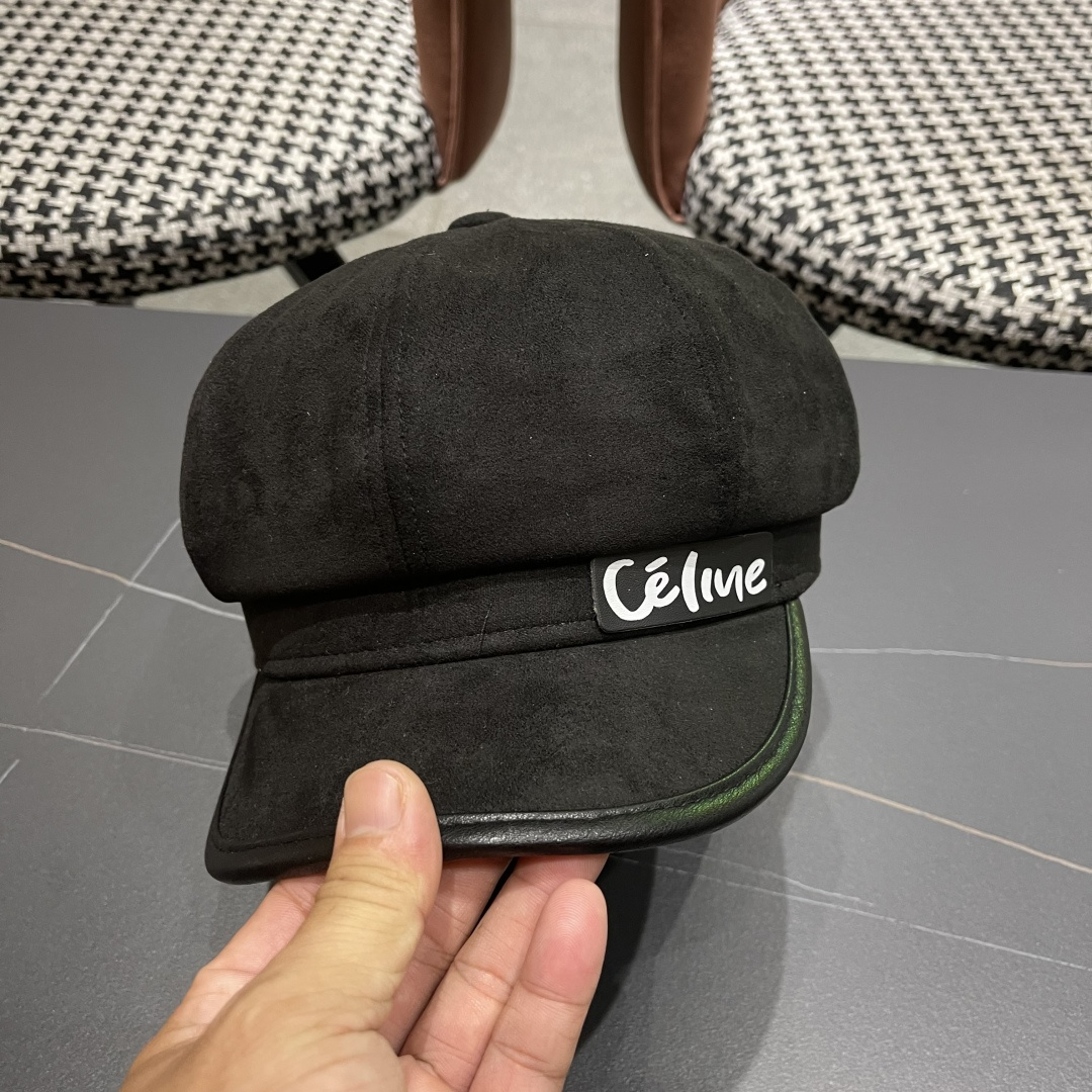  赛琳 2025春秋新款毛呢八角帽子女韩版时尚鸭
舌贝雷帽显脸小文艺画家帽甜美