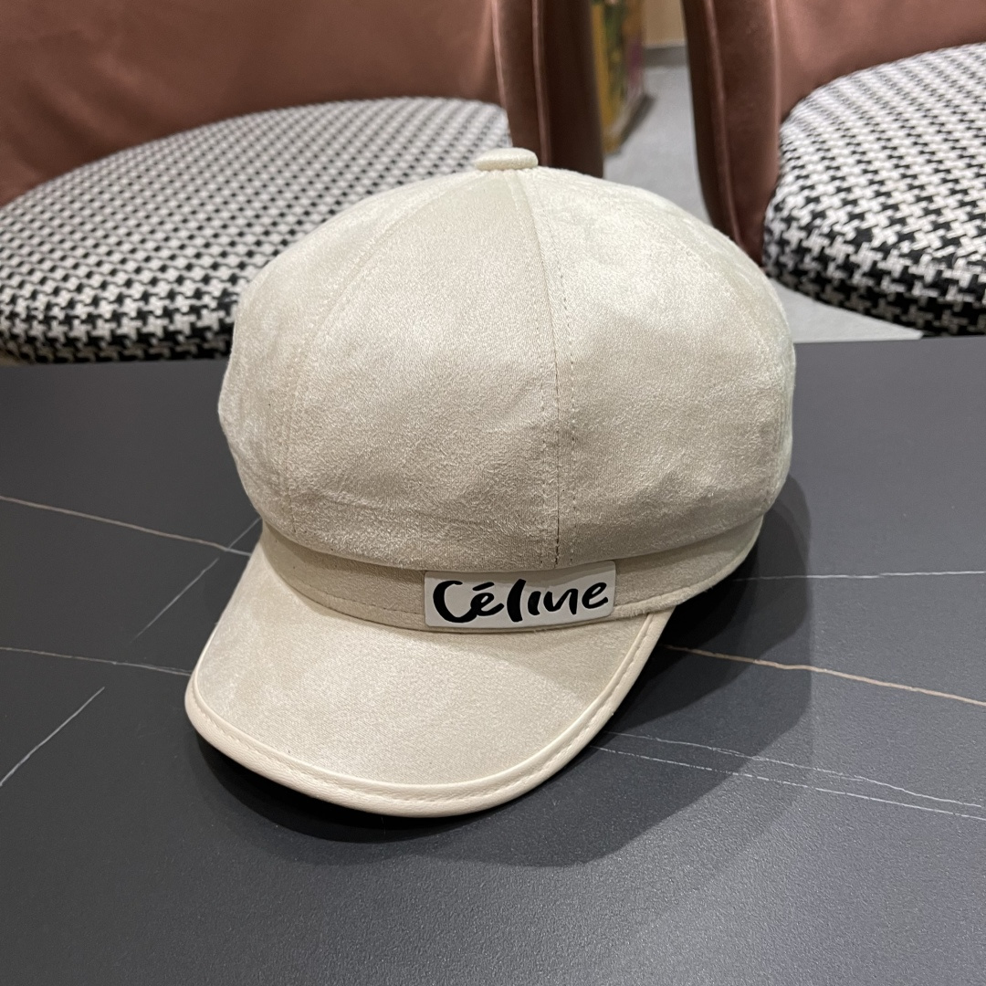  赛琳 2025春秋新款毛呢八角帽子女韩版时尚鸭
舌贝雷帽显脸小文艺画家帽甜美