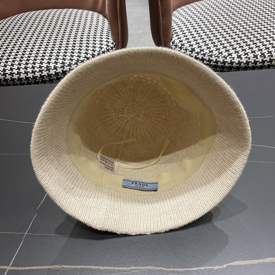 普拉达 日系针织渔夫帽子女春秋编织盆帽韩版潮百
搭遮脸洋气品脸小水桶帽