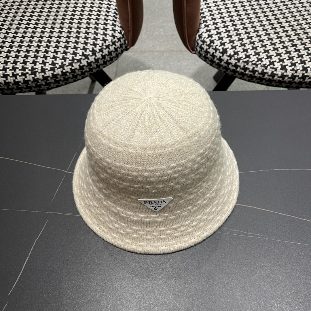 普拉达 日系针织渔夫帽子女春秋编织盆帽韩版潮百
搭遮脸洋气品脸小水桶帽