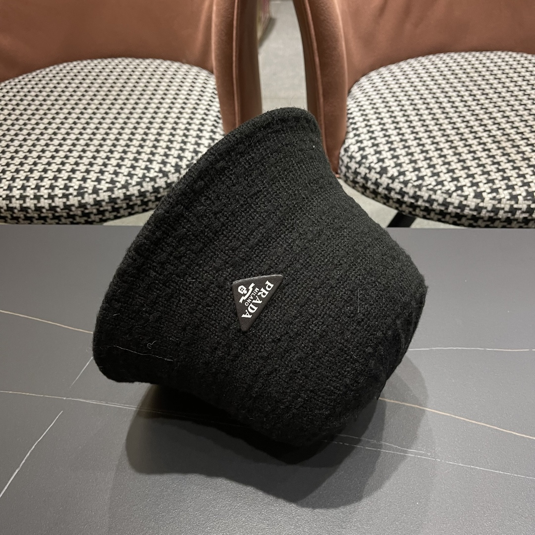 普拉达 日系针织渔夫帽子女春秋编织盆帽韩版潮百
搭遮脸洋气品脸小水桶帽