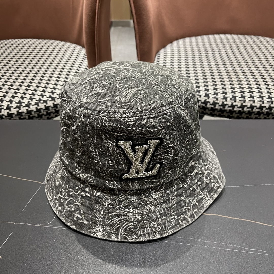  
 Lv路易威登 日韩系花纹做旧休闲复古时尚百搭街
头出游渔夫帽画家帽新款