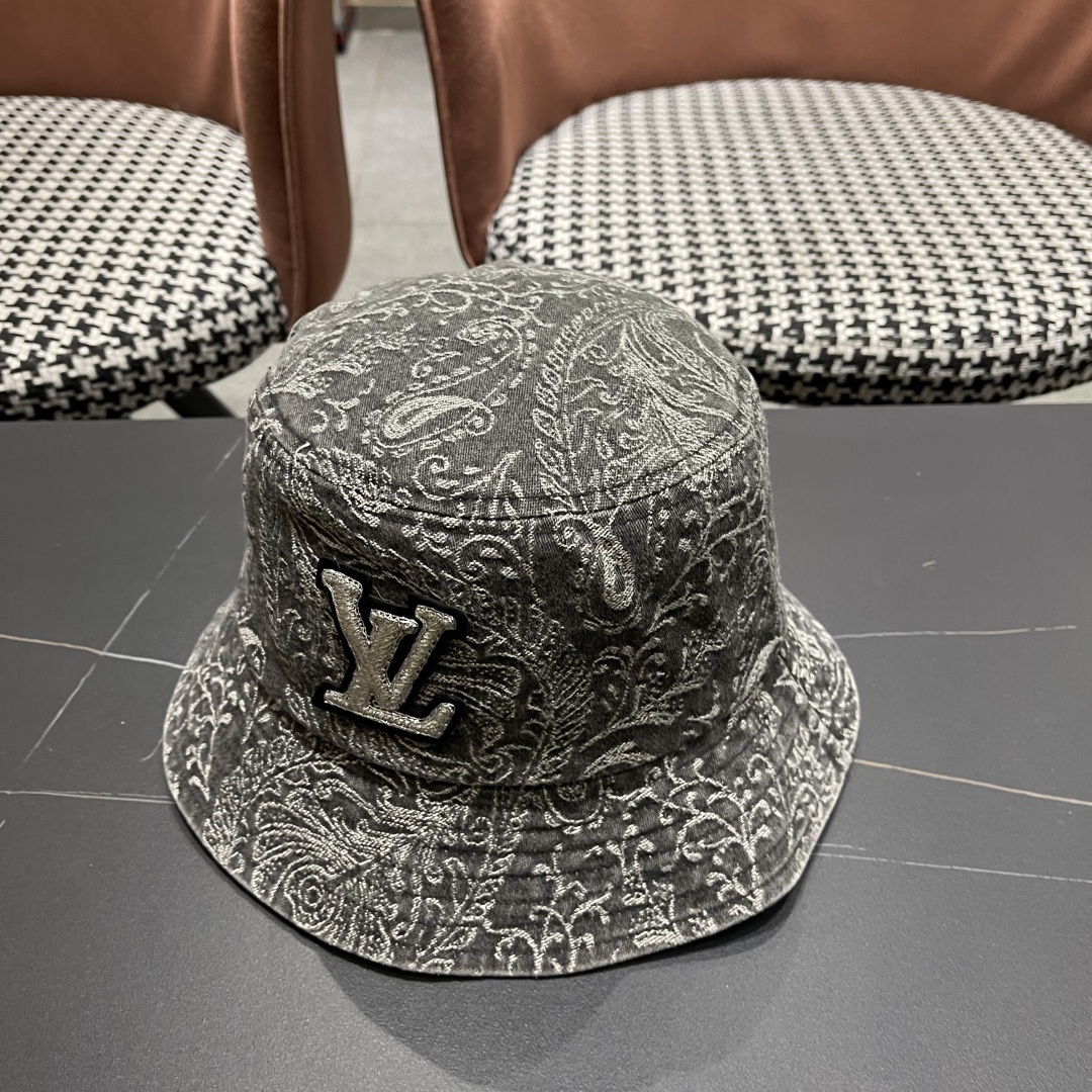  
 Lv路易威登 日韩系花纹做旧休闲复古时尚百搭街
头出游渔夫帽画家帽新款
