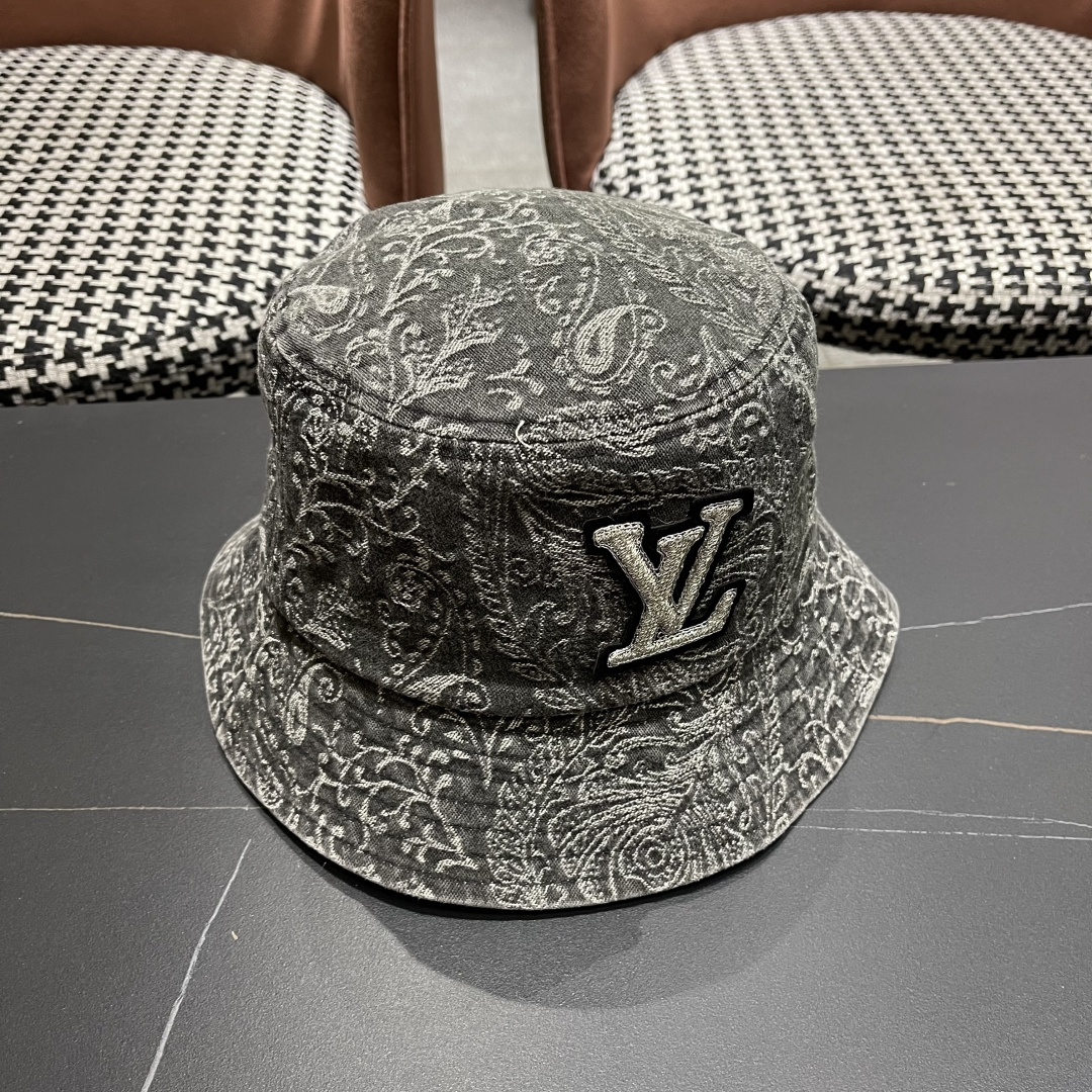  
 Lv路易威登 日韩系花纹做旧休闲复古时尚百搭街
头出游渔夫帽画家帽新款