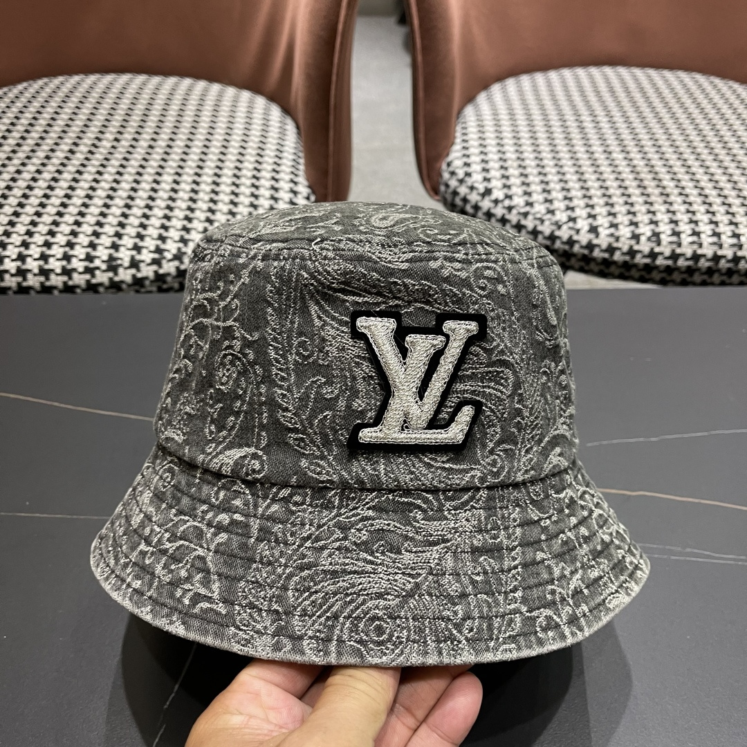  
 Lv路易威登 日韩系花纹做旧休闲复古时尚百搭街
头出游渔夫帽画家帽新款