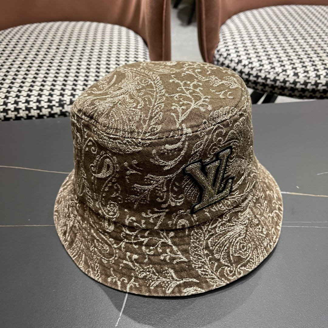  
 Lv路易威登 日韩系花纹做旧休闲复古时尚百搭街
头出游渔夫帽画家帽新款