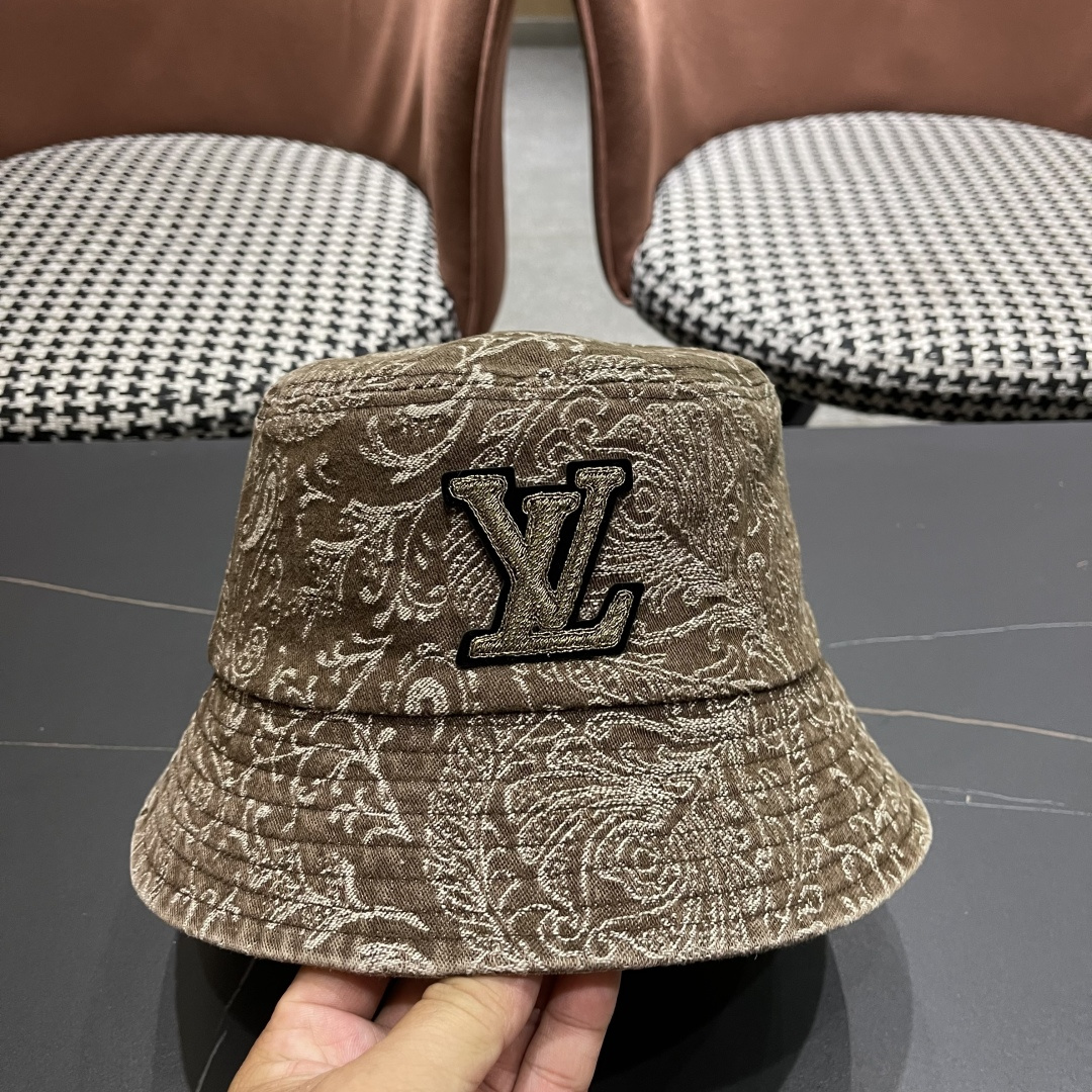  
 Lv路易威登 日韩系花纹做旧休闲复古时尚百搭街
头出游渔夫帽画家帽新款