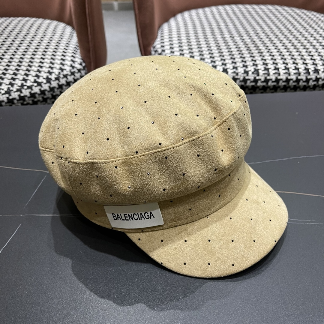  巴黎世家 贝雷八角帽女款洋气时尚鸭舌帽新款平顶帽
日系复古水钻画家报童帽