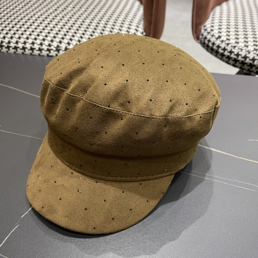  巴黎世家 贝雷八角帽女款洋气时尚鸭舌帽新款平顶帽
日系复古水钻画家报童帽