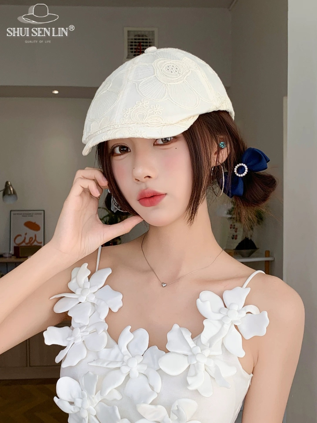  Lv路易威登 美式复古刺绣前进帽女春夏季休闲轻薄户外出游鸭舌贝雷帽显脸小潮