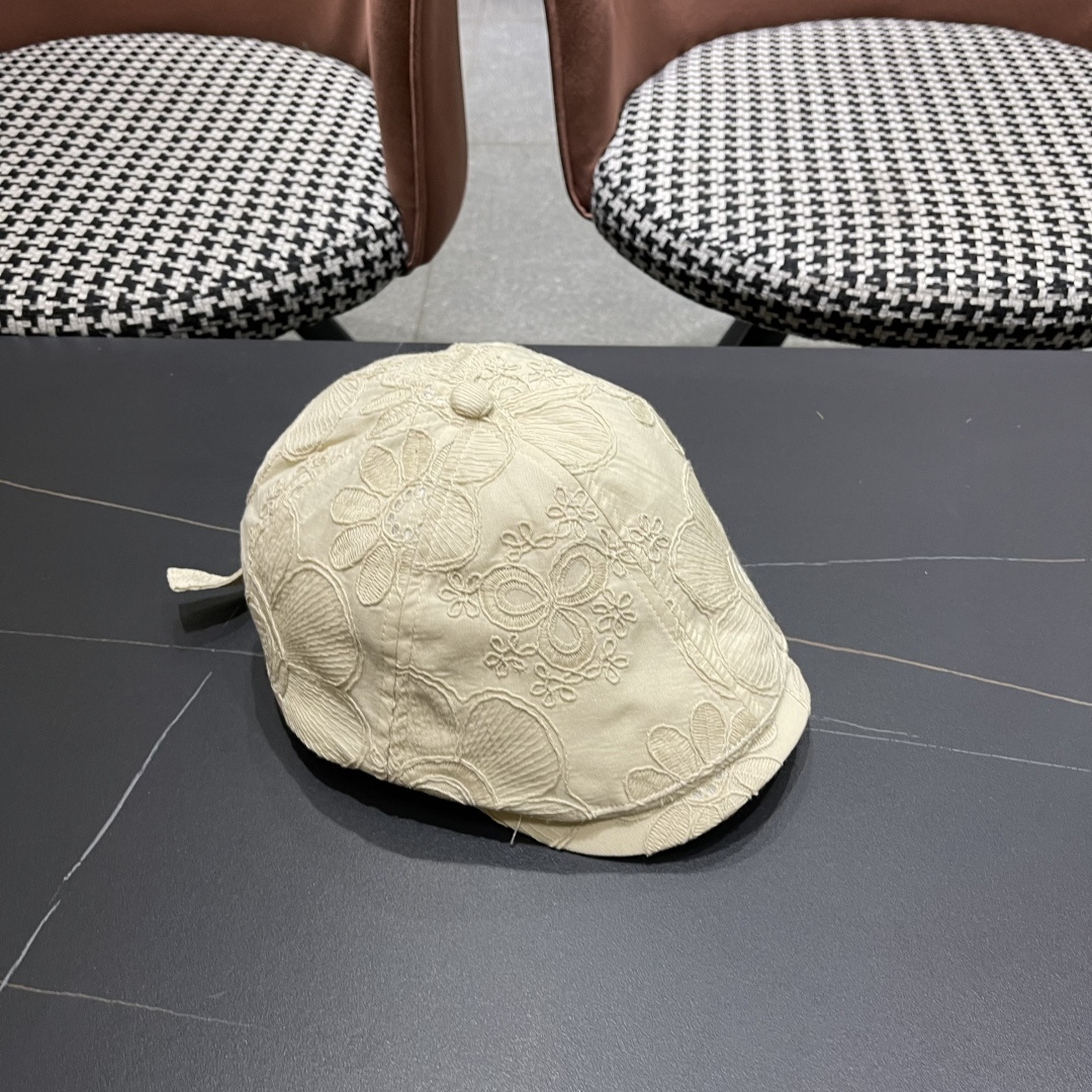  Lv路易威登 美式复古刺绣前进帽女春夏季休闲轻薄户外出游鸭舌贝雷帽显脸小潮