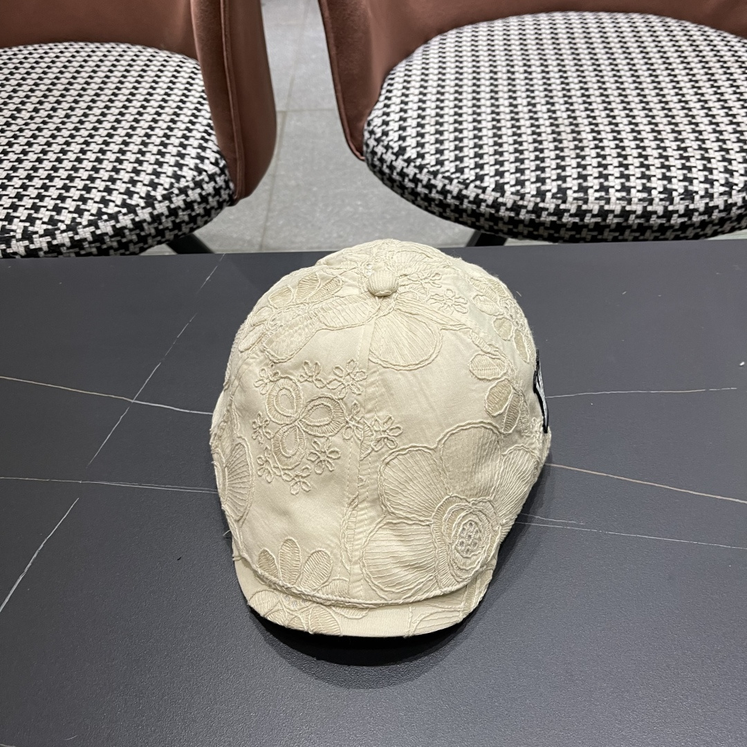  Lv路易威登 美式复古刺绣前进帽女春夏季休闲轻薄户外出游鸭舌贝雷帽显脸小潮