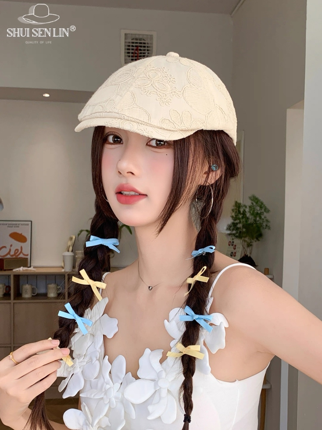  Lv路易威登 美式复古刺绣前进帽女春夏季休闲轻薄户外出游鸭舌贝雷帽显脸小潮