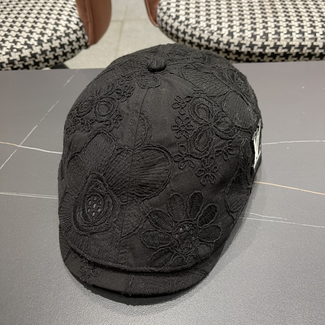  Lv路易威登 美式复古刺绣前进帽女春夏季休闲轻薄户外出游鸭舌贝雷帽显脸小潮