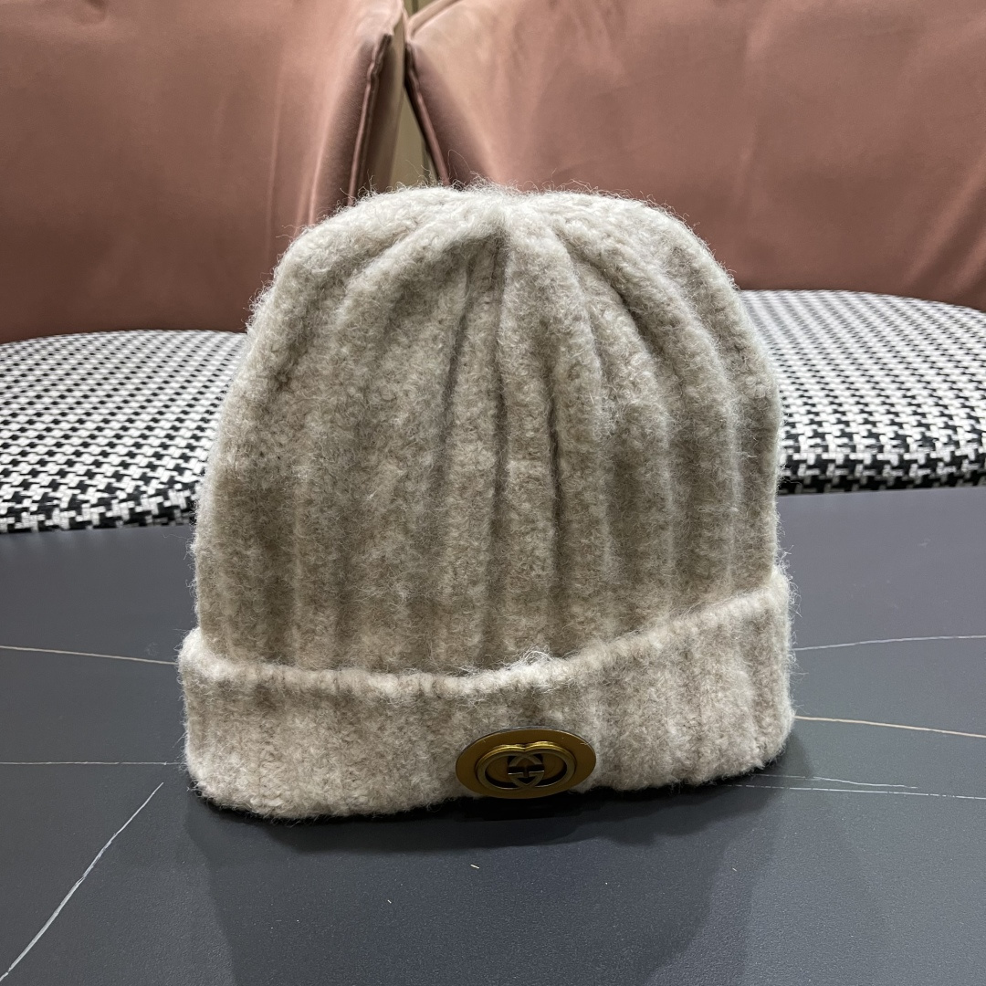 古奇 日系条纹保暖毛线帽子女户外滑雪宽松情侣新款冷帽时尚针织帽