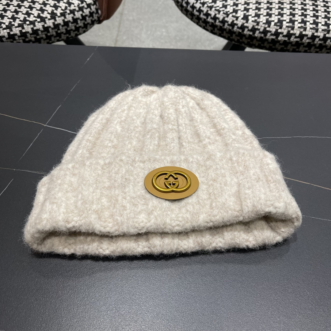 古奇 日系条纹保暖毛线帽子女户外滑雪宽松情侣新款冷帽时尚针织帽