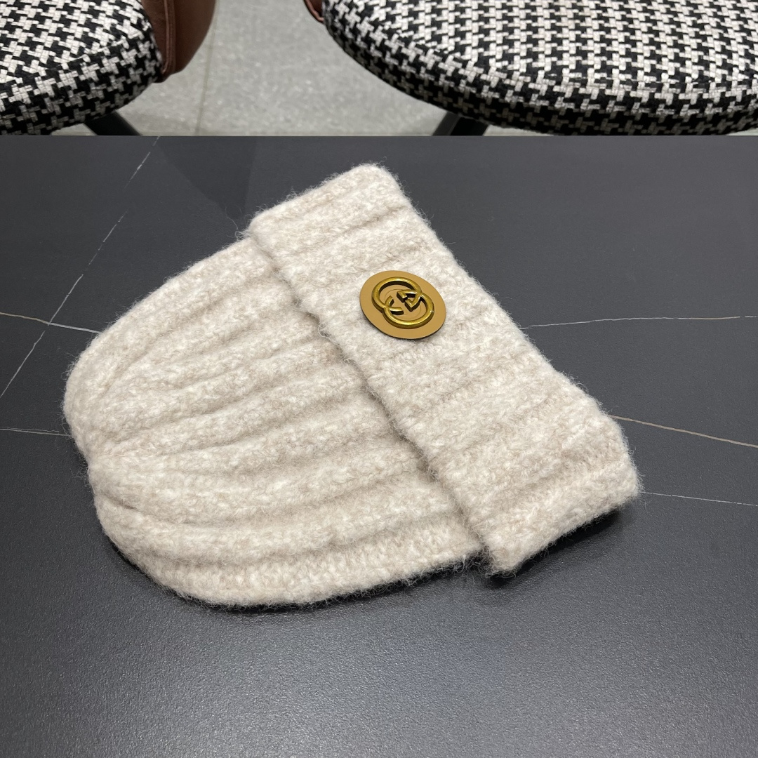 古奇 日系条纹保暖毛线帽子女户外滑雪宽松情侣新款冷帽时尚针织帽