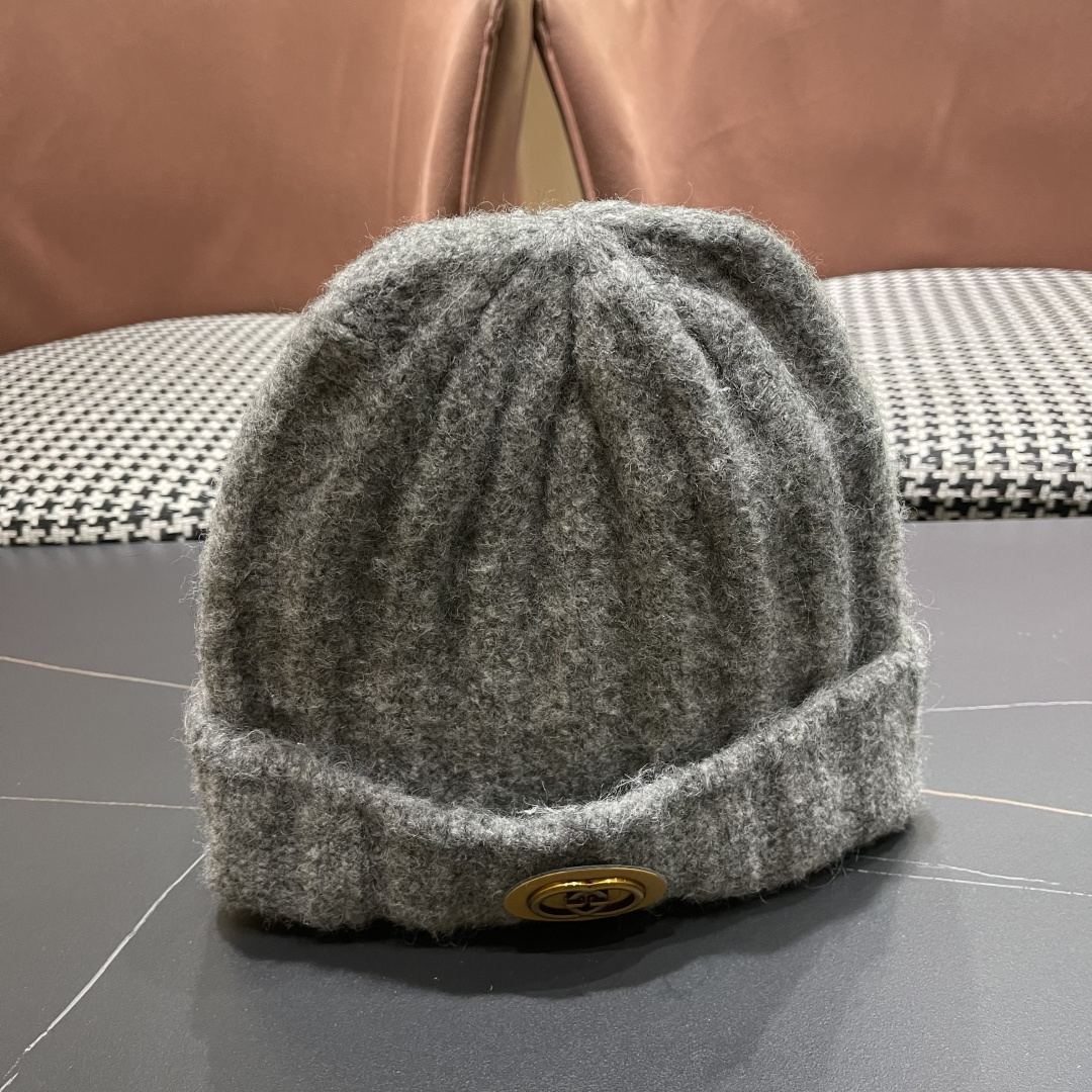 古奇 日系条纹保暖毛线帽子女户外滑雪宽松情侣新款冷帽时尚针织帽