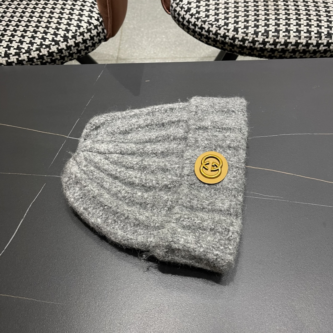 古奇 日系条纹保暖毛线帽子女户外滑雪宽松情侣新款冷帽时尚针织帽