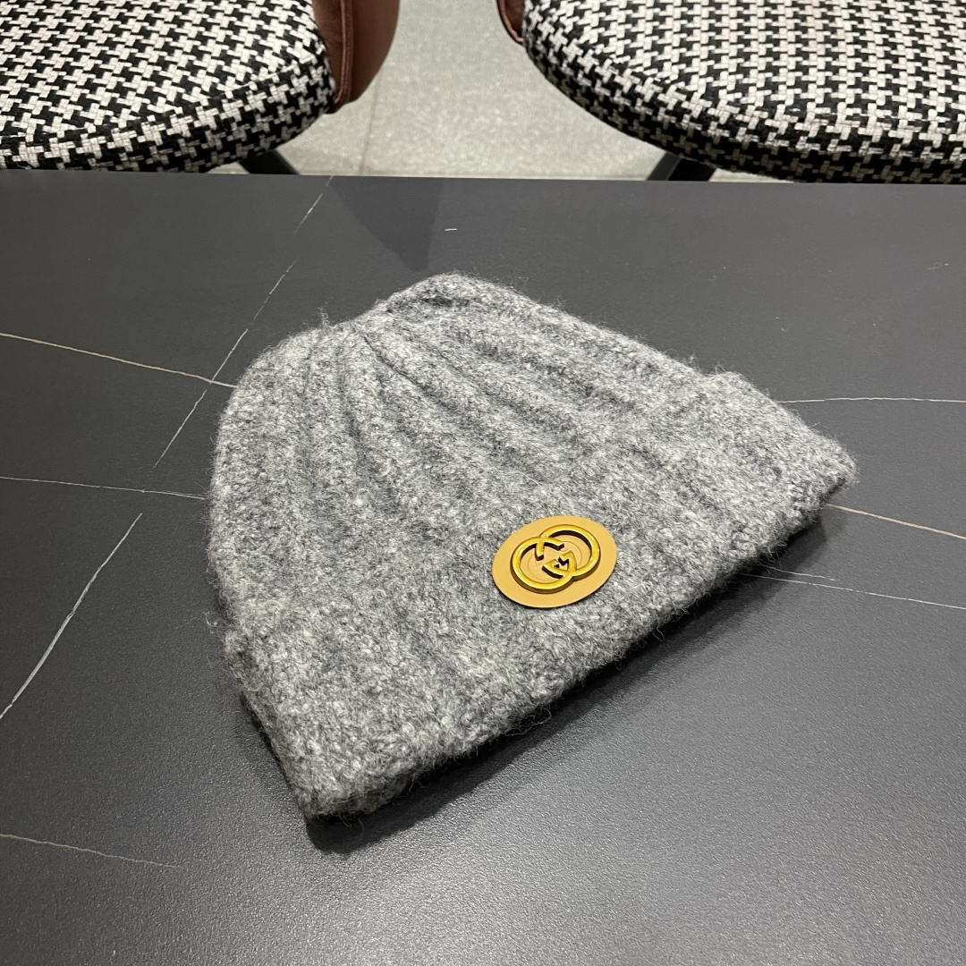 古奇 日系条纹保暖毛线帽子女户外滑雪宽松情侣新款冷帽时尚针织帽