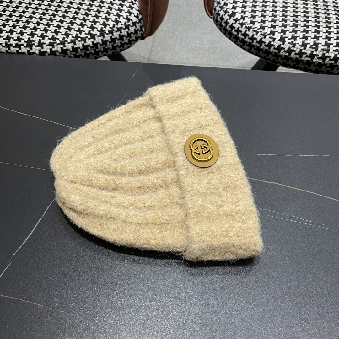 古奇 日系条纹保暖毛线帽子女户外滑雪宽松情侣新款冷帽时尚针织帽