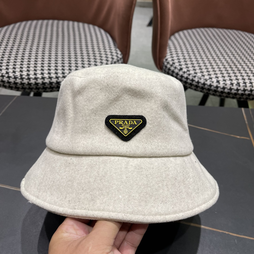 普拉达 黑钻亮线隐闪渔夫帽夏透气女帽子柔软显脸小遮阳帽韩版百搭黑盆帽