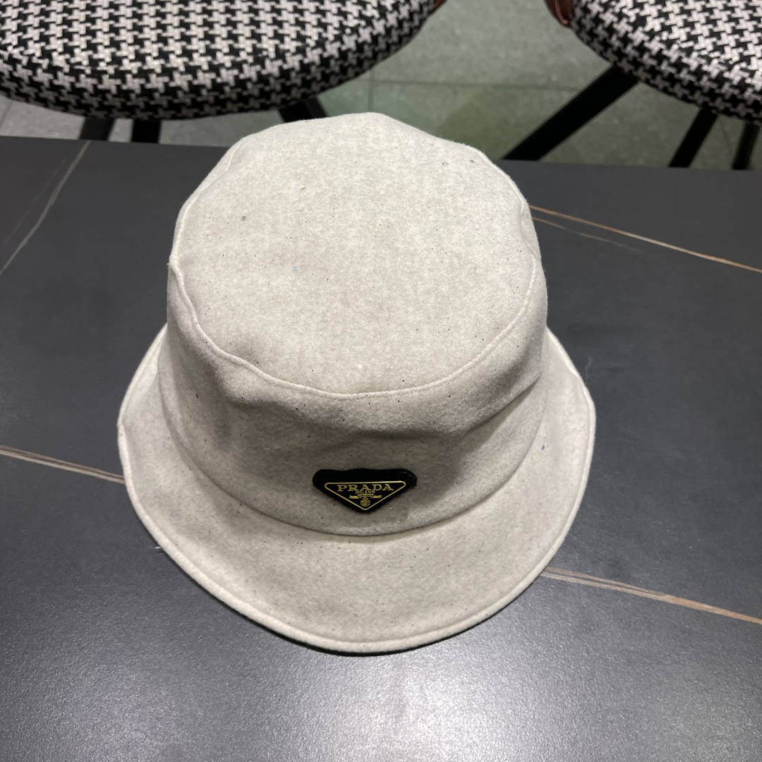 普拉达 黑钻亮线隐闪渔夫帽夏透气女帽子柔软显脸小遮阳帽韩版百搭黑盆帽