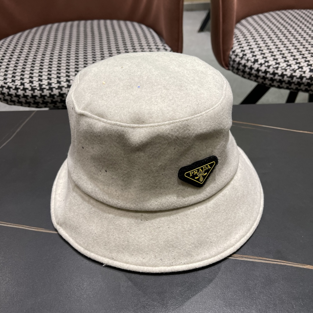 普拉达 黑钻亮线隐闪渔夫帽夏透气女帽子柔软显脸小遮阳帽韩版百搭黑盆帽