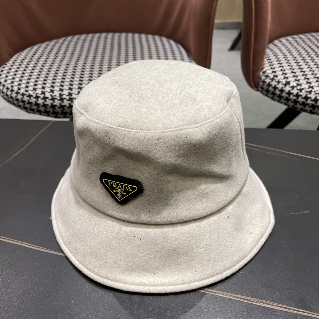 普拉达 黑钻亮线隐闪渔夫帽夏透气女帽子柔软显脸小遮阳帽韩版百搭黑盆帽