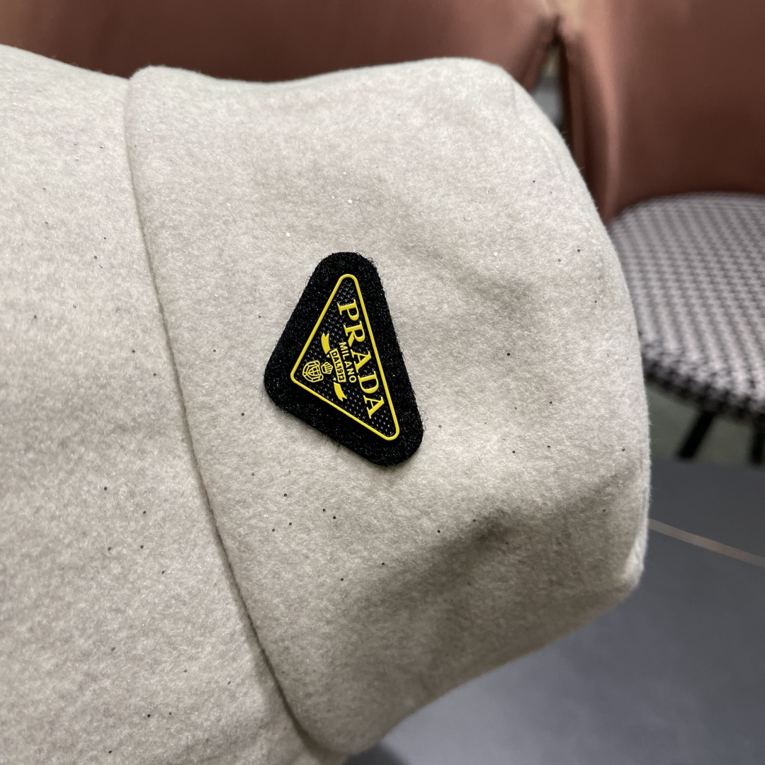 普拉达 黑钻亮线隐闪渔夫帽夏透气女帽子柔软显脸小遮阳帽韩版百搭黑盆帽