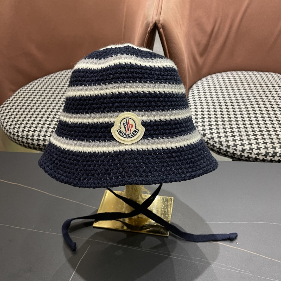  蒙囗 早秋新款条纹渔夫帽女韩版高级感百搭时尚显脸小盆帽遮阳帽防晒帽