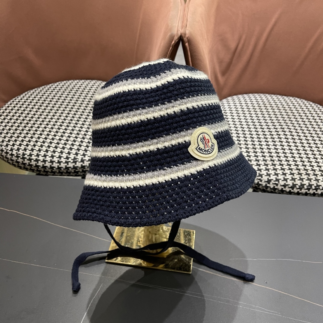  蒙囗 早秋新款条纹渔夫帽女韩版高级感百搭时尚显脸小盆帽遮阳帽防晒帽