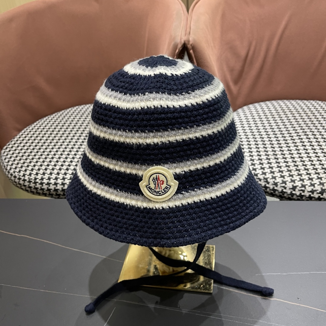  蒙囗 早秋新款条纹渔夫帽女韩版高级感百搭时尚显脸小盆帽遮阳帽防晒帽