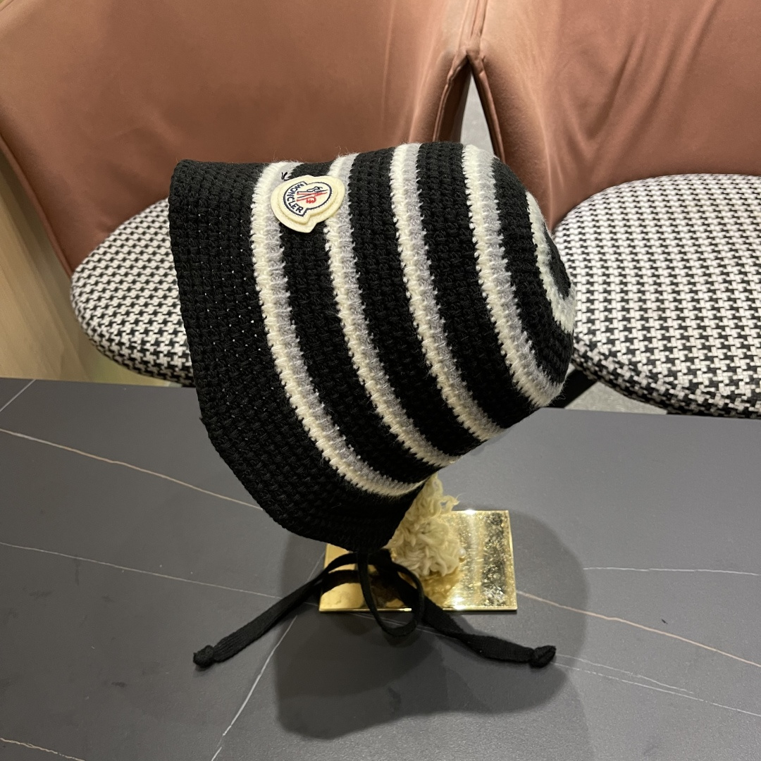  蒙囗 早秋新款条纹渔夫帽女韩版高级感百搭时尚显脸小盆帽遮阳帽防晒帽