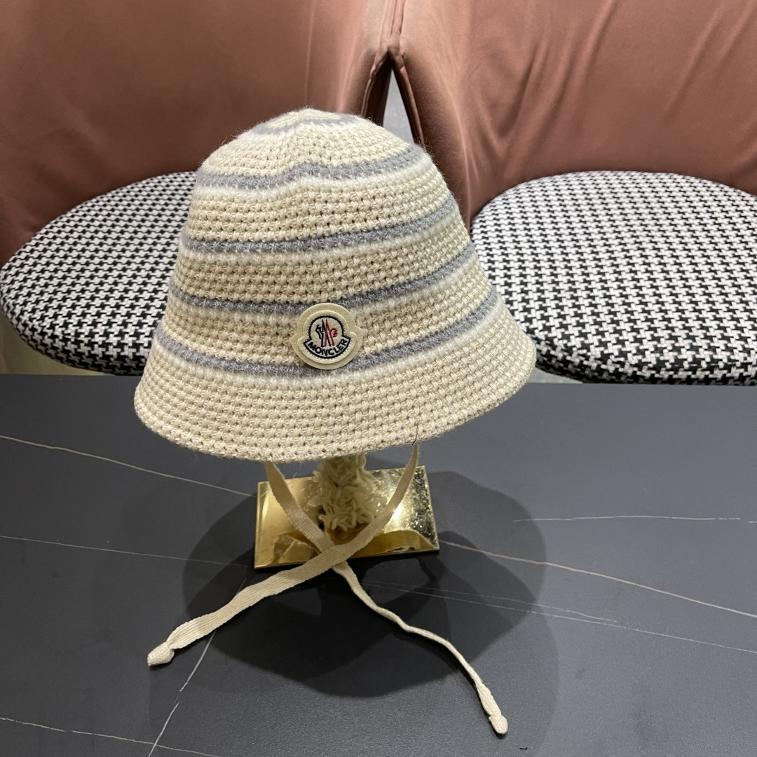  蒙囗 早秋新款条纹渔夫帽女韩版高级感百搭时尚显脸小盆帽遮阳帽防晒帽