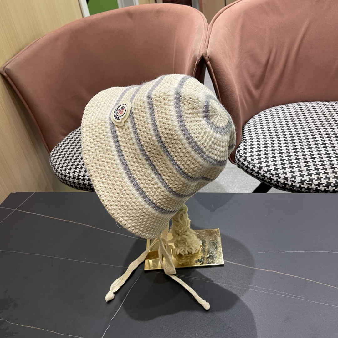  蒙囗 早秋新款条纹渔夫帽女韩版高级感百搭时尚显脸小盆帽遮阳帽防晒帽