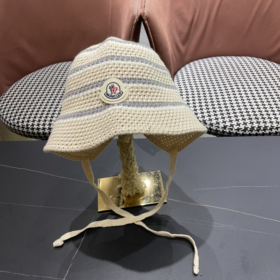  蒙囗 早秋新款条纹渔夫帽女韩版高级感百搭时尚显脸小盆帽遮阳帽防晒帽