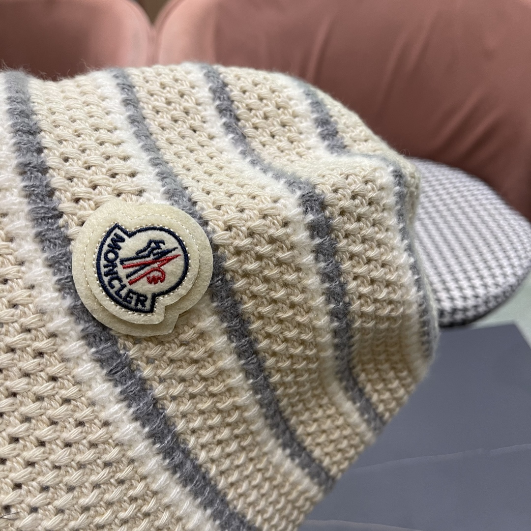  蒙囗 早秋新款条纹渔夫帽女韩版高级感百搭时尚显脸小盆帽遮阳帽防晒帽