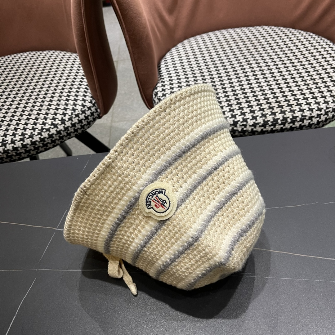  蒙囗 早秋新款条纹渔夫帽女韩版高级感百搭时尚显脸小盆帽遮阳帽防晒帽