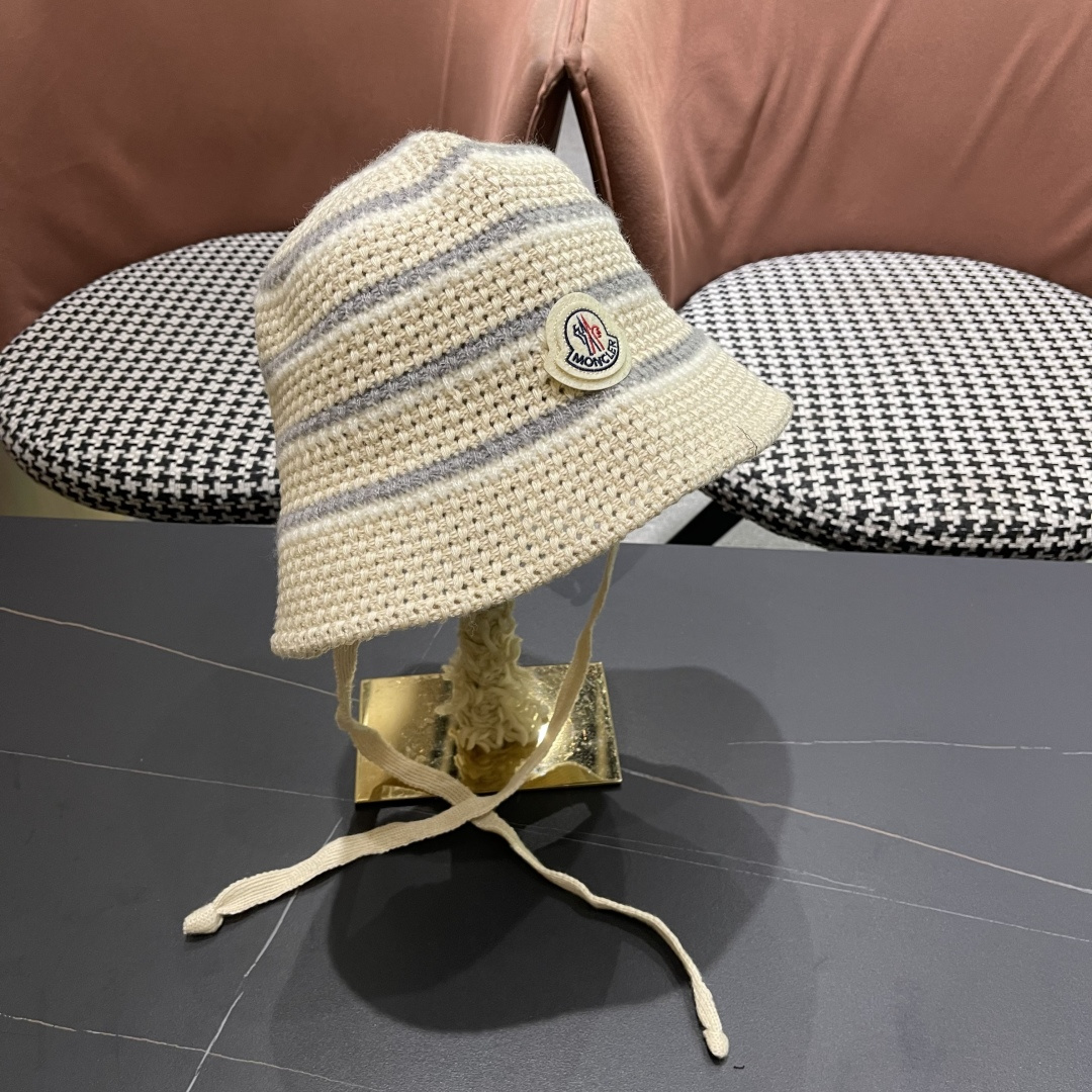  蒙囗 早秋新款条纹渔夫帽女韩版高级感百搭时尚显脸小盆帽遮阳帽防晒帽