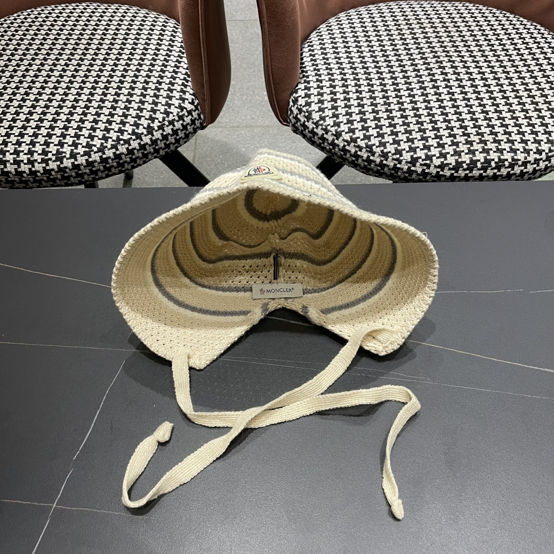  蒙囗 早秋新款条纹渔夫帽女韩版高级感百搭时尚显脸小盆帽遮阳帽防晒帽